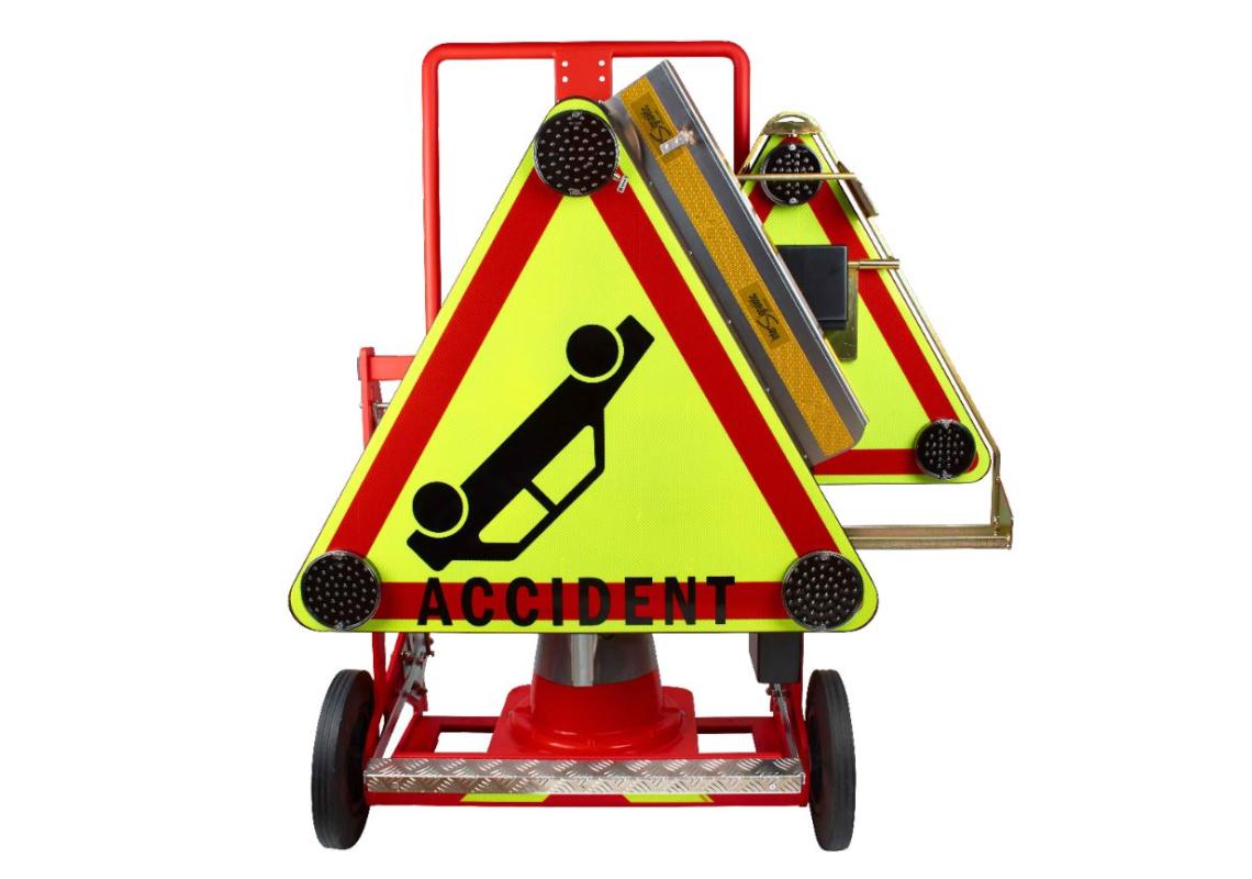 Emergency beaconing cart with reel support and standardized forks